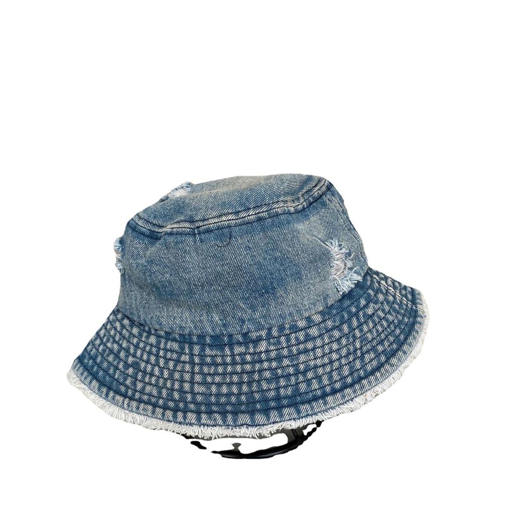 Старая рваная джинсовая шляпа-ведро с каймой, женская, иностранного стиля, универсальная, для умывания, абажур