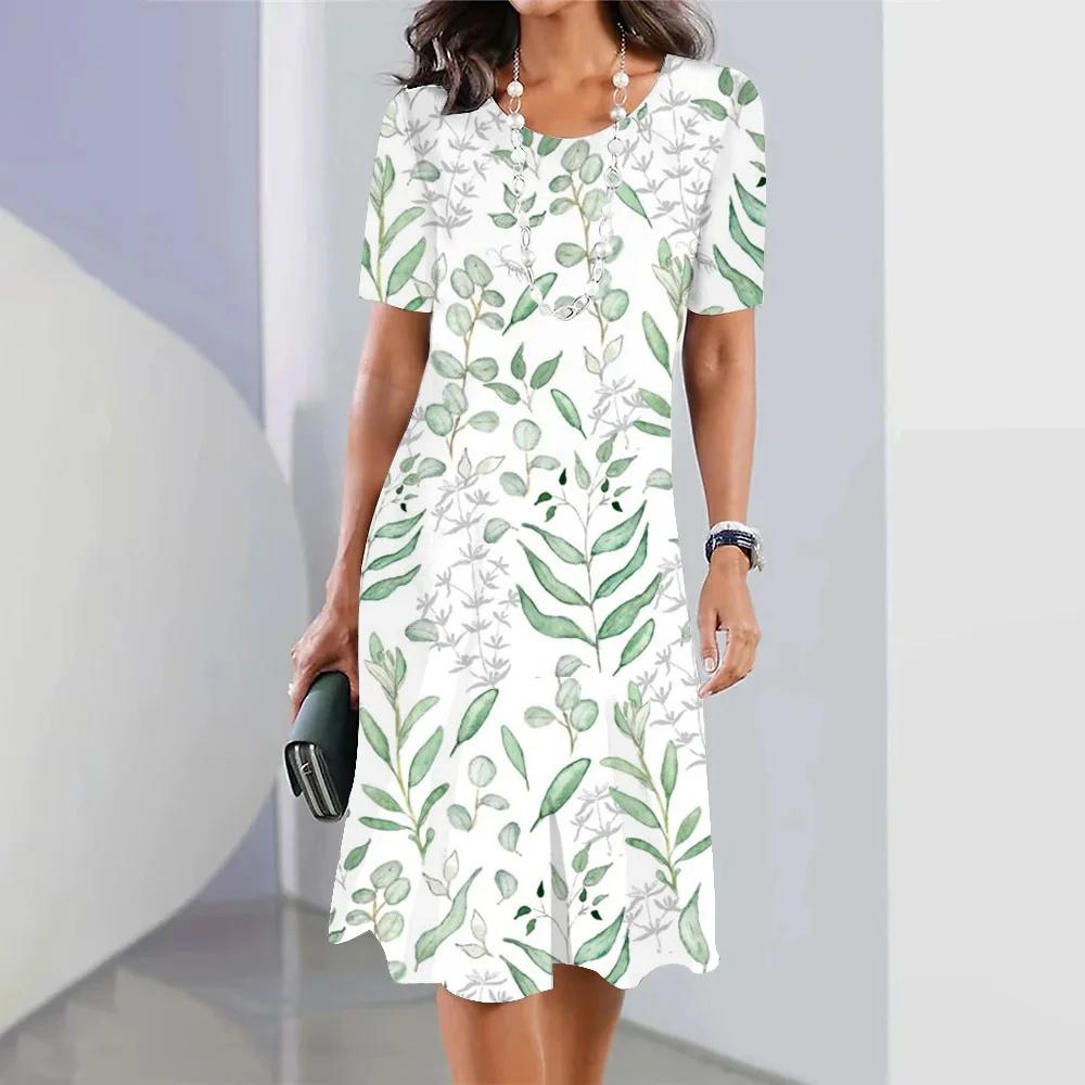 Новые женские платья с ботаническим и цветочным принтом, элегантные длинные платья больших размеров, женская одежда, цельное платье