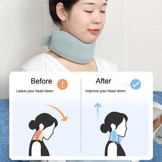 Neck Brace Soft Breathable Pain Relief Posture Correction Anti-Snoring Support Cervical Collar Ergonomic Neck Protector Brace