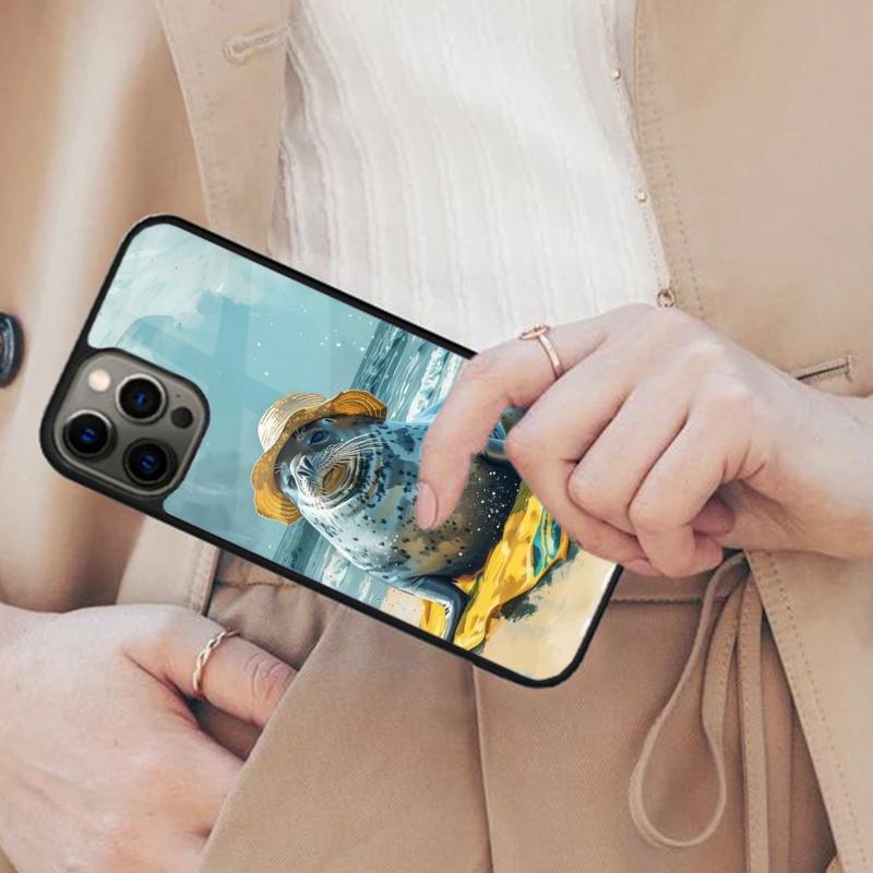 Chill Seal - Милые Животные Магнитный Чехол для Телефона ДЛЯ APPLE iPhone 17 Air 16 14 13 12 Pro Max 15 Plus Беспроводная Зарядка MagSafe Обложка