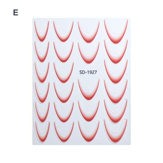 1/12Pcs French Nail Stickers 12 Colors Ultra-Thin Gradient Line Nail Art Stickers Self-Adhesive Plain Nail Stickers for Elegant French Nails