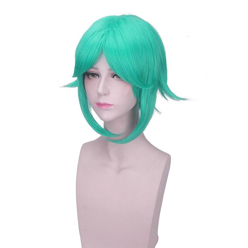 Anime 38CM Green Short Wigs Hair Houseki No Kuni Cosplay Wig Land of the Lustrous Phosphophyllite Synthetic Halloween Costume