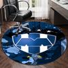 1PC round rug Monter-rey Football Crest Art Printed Round Area Rug ,Rug For Home Office, Round Chair Rug, Decorative Carpet Fan gifts Christmas gift