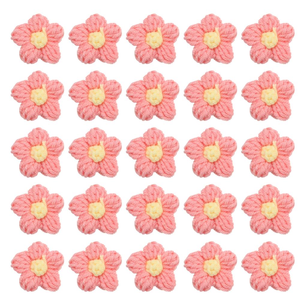 36pcs Crochet Flowers Applique Flowers for Craft Sewing Crochet Flowers Bouquet DIY Hair Clothes Party Craft Christmas Decor