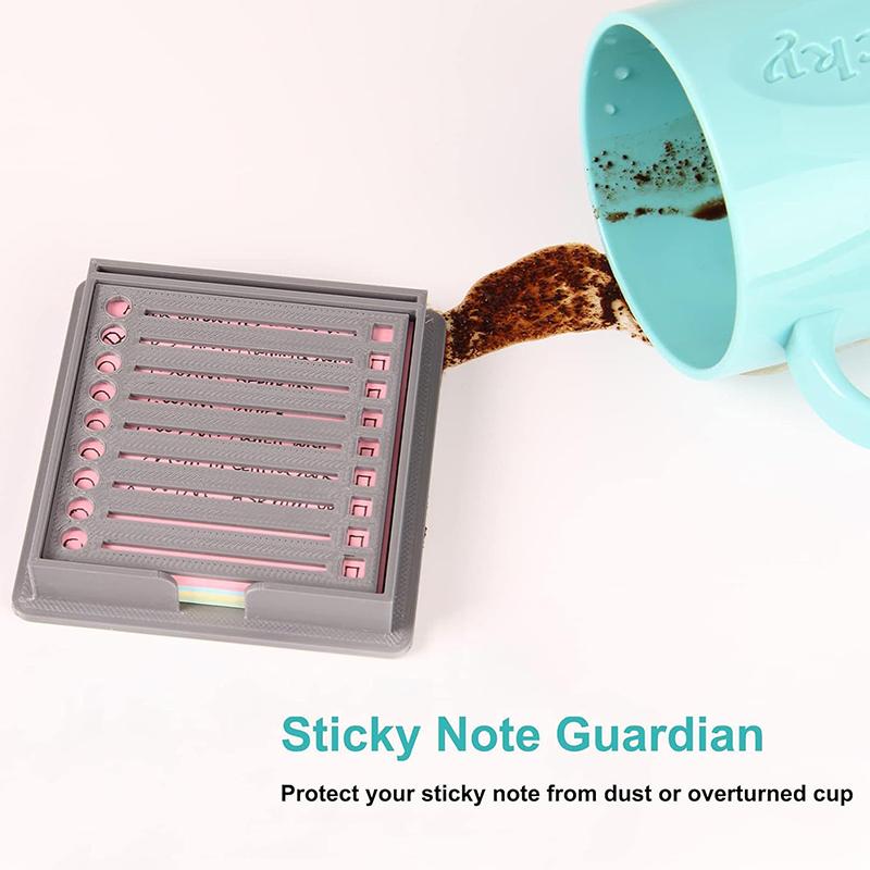 Sticky Note Dispenser Sticky Note Holder With Stencil Sticky Notes Template For Self-Adhesive Notepad School Supplies