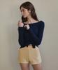 Женская одежда для йоги Debiweeo Devi-T0124-Navy Пилатес Двухкнопочная Обертывающаяся с Длинным Рукавом