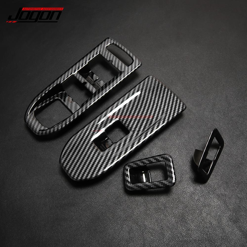 For Volkswagen For VW Golf 8 GTI R GTE GTD MK8 2020-2021Carbon Look Car Side Door Armrest Window Lift Switch Button Cover Trim