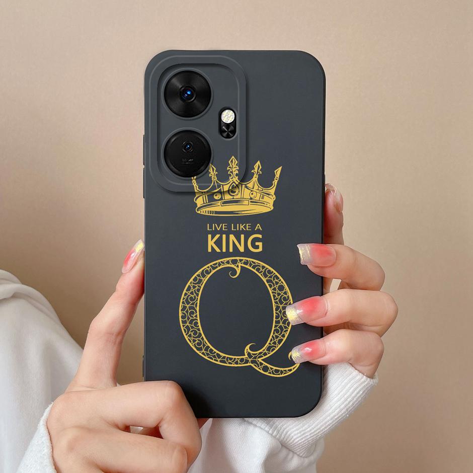 Для Itel P55 Plus 4G Чехлы Роскошный Узор Короны и Букв Гладкий Ударопрочный Силиконовый Задний Чехол Для Itel P55 PLUS 6.6 Дюймов Funda