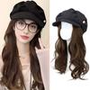 Beret And Fisherman's Hat Wig Synthetic Long Wavy Hat Wig For Women Daily Party