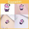 Pink Stylish Cartoon Character Brooch Featuring Big Eyes Fashionable Metal Pin Accessory