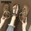Women's Summer Sandals Shining Rhinestones All-match Flat Flip-flop Sandals Seaside Non-slip Beach Shoes Comfortable Sandals