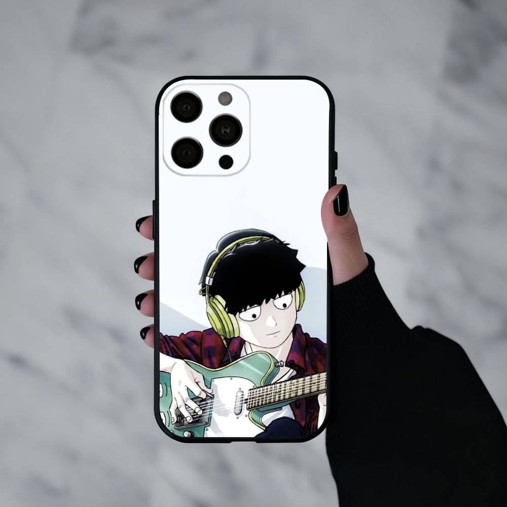 Чехол для телефона с изображением аниме m-Mob p-Psycho-o 100 Для iPhone 17pro,16,15,14,13,12,11 Plus,Pro Max,XS, Мягкий силиконовый черный чехол