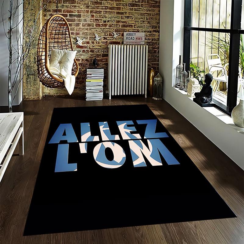 "Allez L'OM Blue Carpet Design" suitable as a non-slip mat for the living room or bedroom sofa