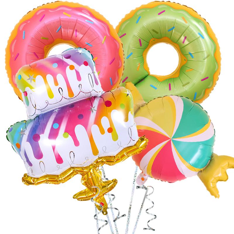 Sweet Donut Ice Cream Cake Foil Balloons Love Helium Balloon Baby Shower Birthday Party Decoration Kids Toy Digital Figure Globo