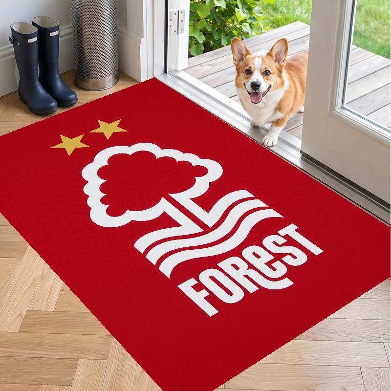 Crystal Velvet Rug with Nottingham Forest Design, Soft Non-Slip Floor Mat for Living Room Bedroom Decor