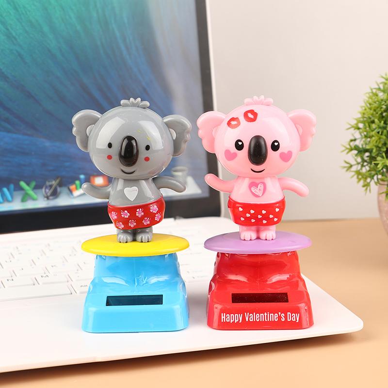 Kawaii Мультфильм Коала Украшения Солнечная Энергия Качая Голова Игрушечный Автомобиль Украшение Декор
