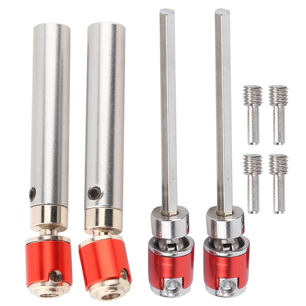 2 Set Metal Transmission Drive Shaft Upgrade Parts Fit for Axial SCX10 D90 1 10 RC CarSilver Red