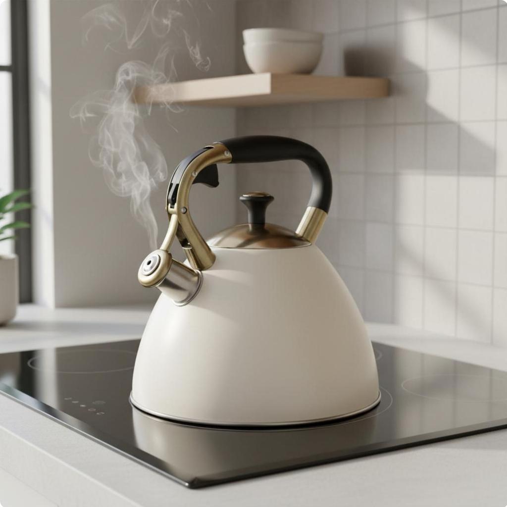 Stovetop Whistling Kettle Universal Cooktop Use Singing Tea