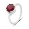 Серебряное кольцо с натуральным рубином, вес изделия 2,61 гр (2159568)