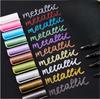 Metallic Marker Pens Medium Point Metallic Pens for Black Paper Art Rock Painting Halloween Pumpkin Easter Egg Ceramics Wine Glass Mug Plastic