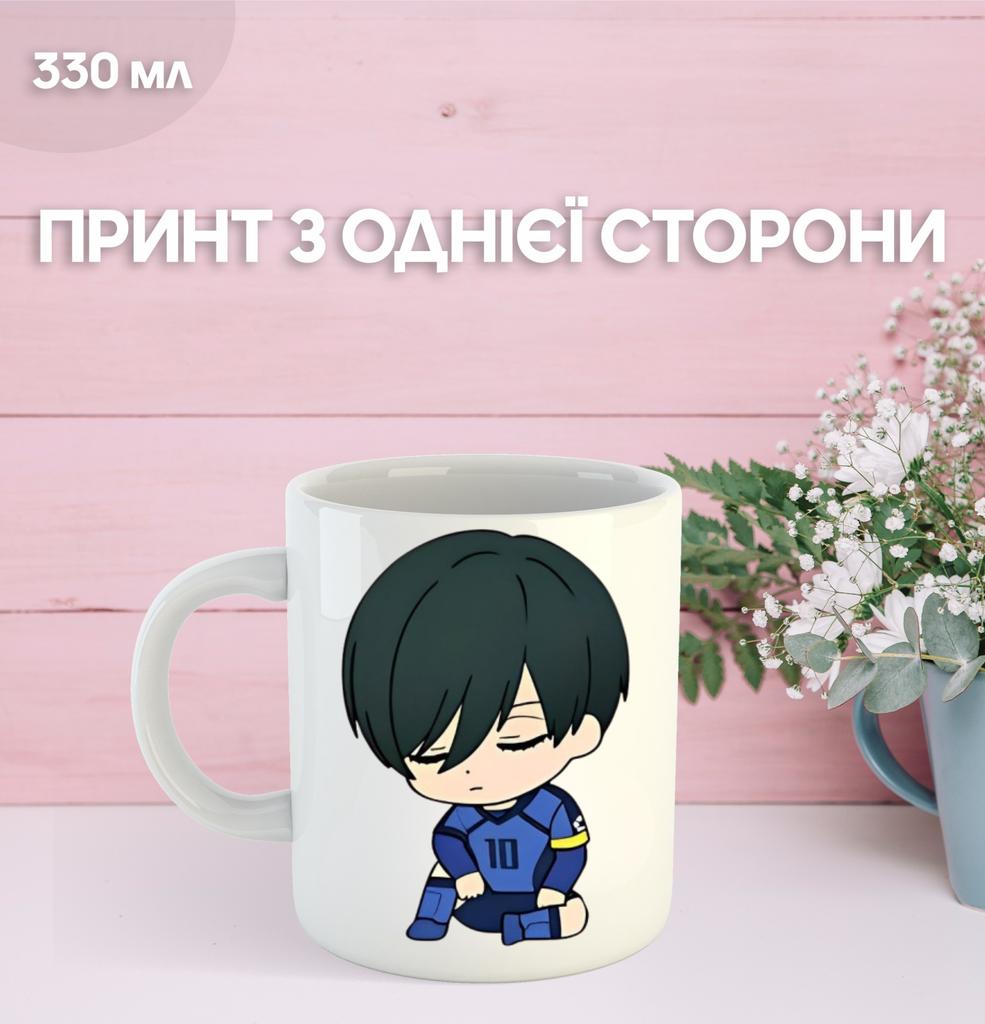 Кружка Синяя тюрьма Блю Лок с принтом керамическая чашка Blue Lock 330 мл