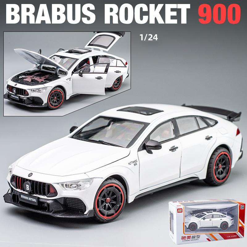 Масштаб 1/24 Brabus Rocket 900, литая под давлением модель автомобиля, игрушечный автомобиль с откатным механизмом, звуком и светом для детей, коллекция подарков для мальчиков и девочек