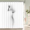 Водонепроницаемая женская шторка для душа Shadow Сексуальный портрет девушки Высококачественные шторы для ванной для украшения дома с крючками