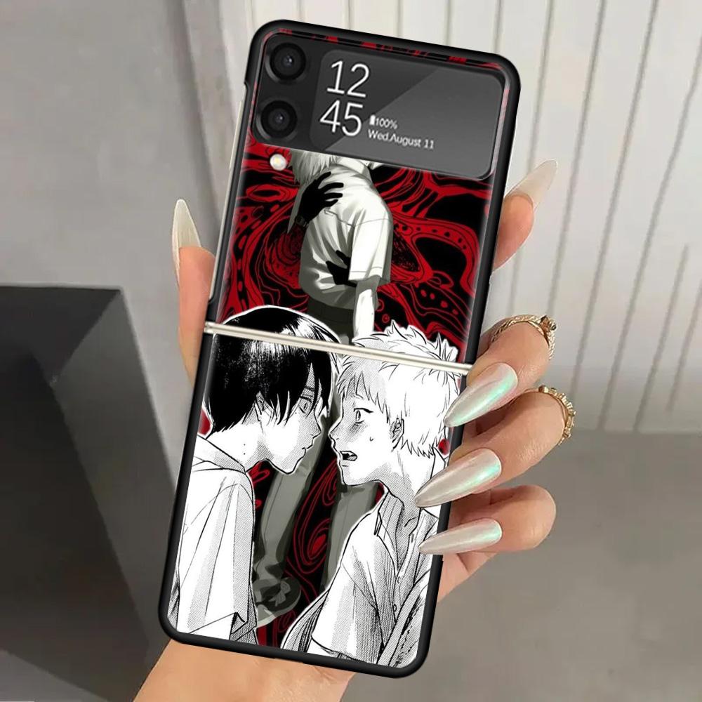 H-Hikaru Ga Shinda Natsu Жесткий ПК Чехол Для Телефона Для Samsung Galaxy Z Flip 7 6 5 4 3 Черный ZFlip7 ZFlip6 Flip5 Flip4 Flip3 5G Печать C