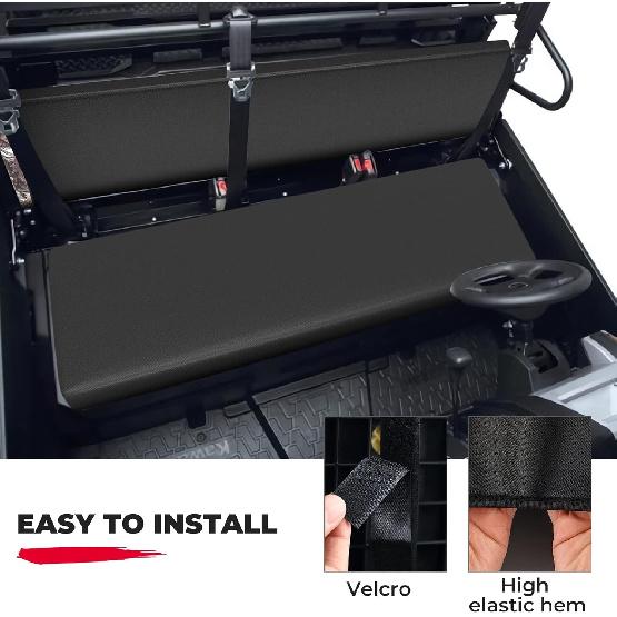 KEMIMOTO Front Bench Seat Cover Compatible With Kawasaki Mule PRO-FXT DXT FX DX 2015-2026 Replace OEM Part KAF080-039 Black Rear Seat Cover