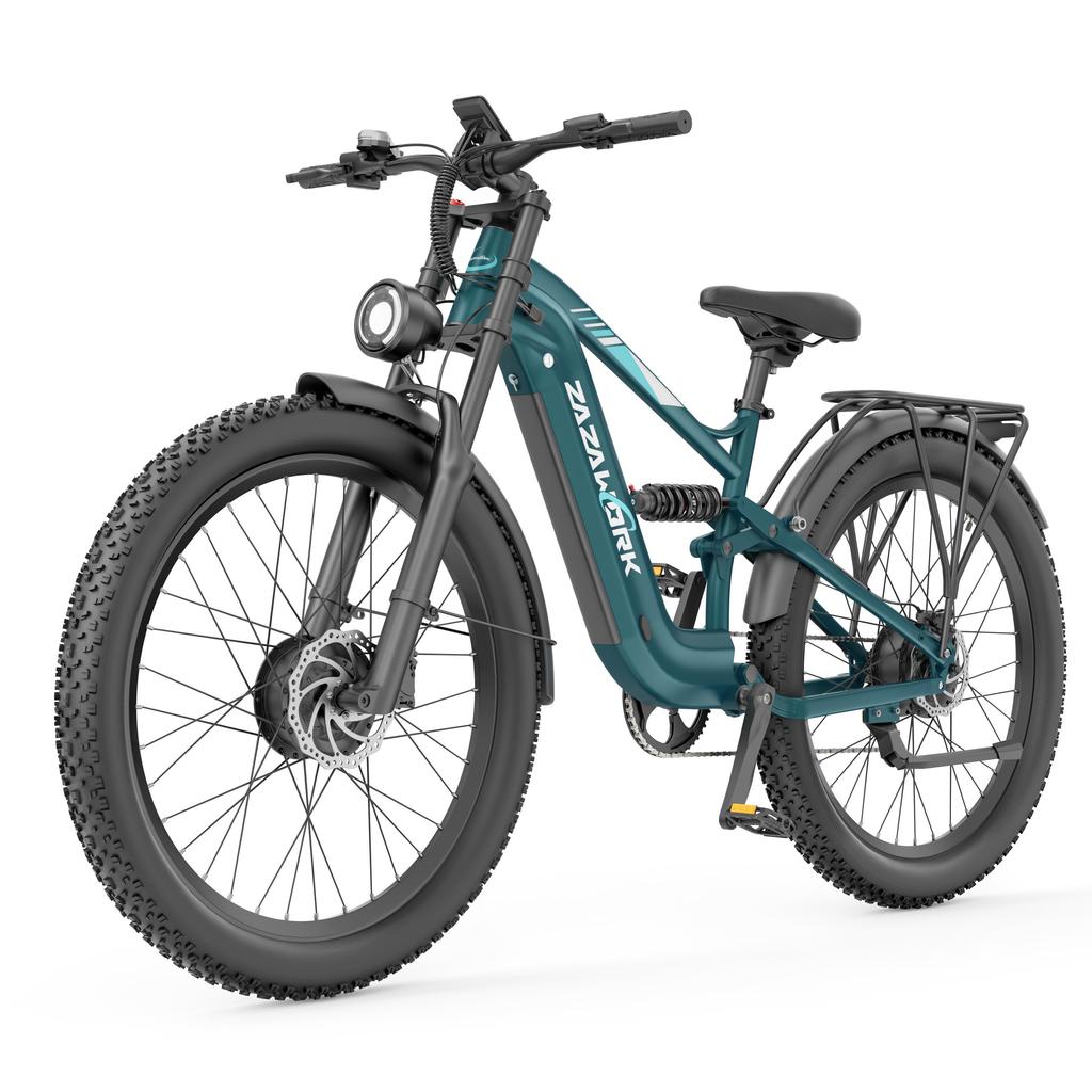ZAZAWORK CF500 PRO High-end Electric Bicycle 1000W*2 Dual Motor 48V20Ah Battery 50KM/H Top Speed 27 Inch Off- Road Tires E-Mountain Bike