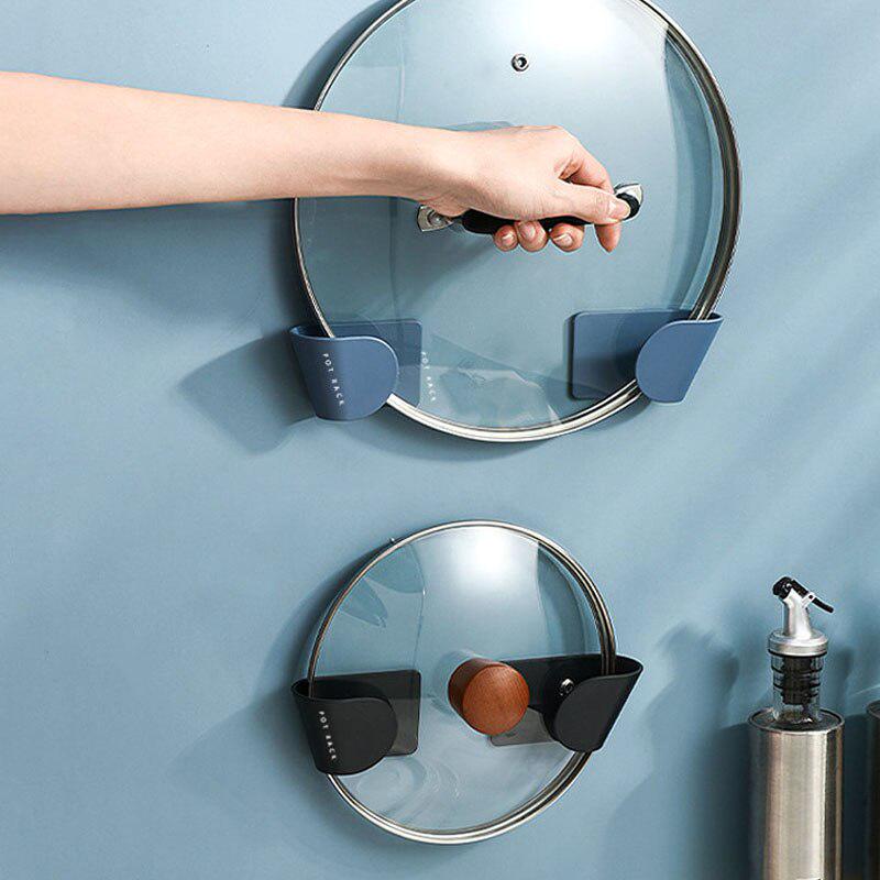 2 шт./компл. держатель крышки кастрюли настенный стеллаж для крышки кастрюли пластиковая кухонная стойка для хранения кухонный органайзер