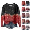 Women's Round Neck Top Printing Thickened Plush Cashmere Warm Long Top