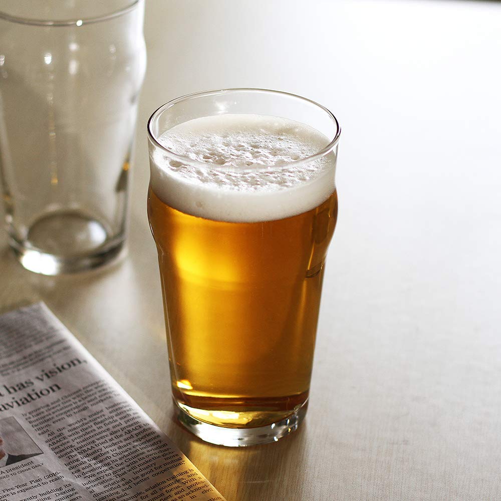 Pint Glass,British Style Imperial Beer Glasses,English Pub Style Ale Glassware ,Unique Design Set of 2/ 4