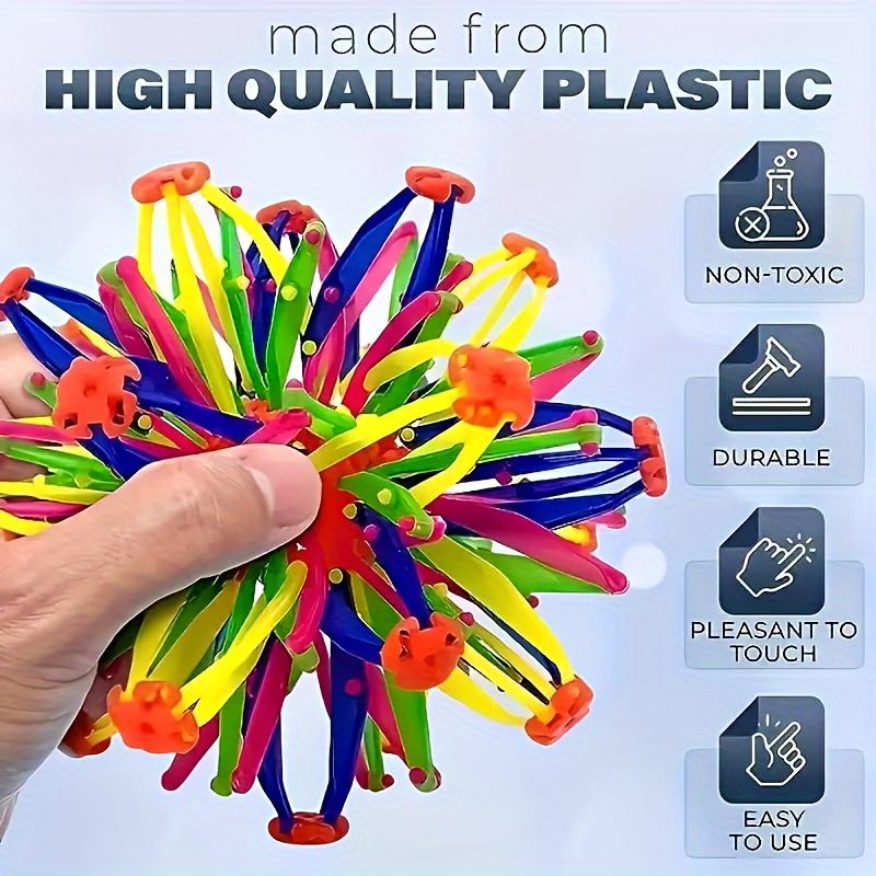 Разноцветный расширяемый стресс-мяч Радужный сенсорный фиджет-мяч для детей Игрушки для занятий спортом на открытом воздухе Прочные пластиковые волшебные мячи Игрушки