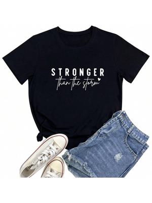 BLACKOO Женские графические футболки Stronger Милые футболки