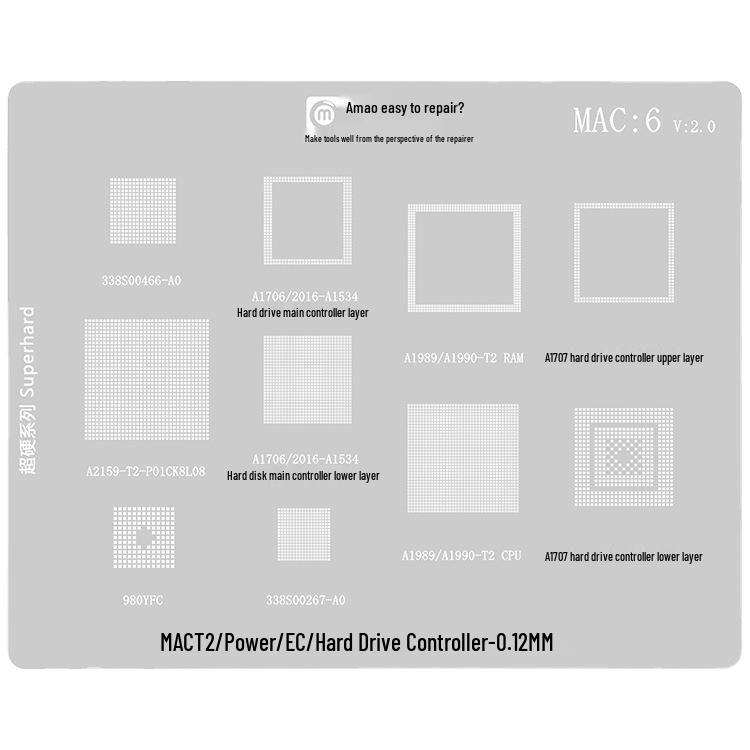 Комплект для апгрейда ноутбука Apple MacBook Series/MAC с сеткой для посадки оловом