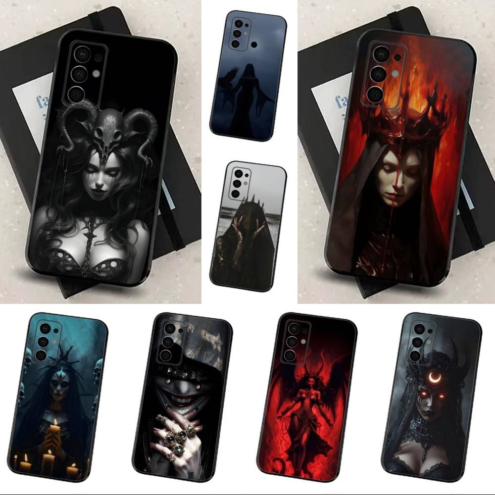 Готический Чехол-Крыса для Samsung Galaxy A73,52,71,53,32,72,41,J7,22,Note,31,8,9,Мягкий Черный Силиконовый Чехол