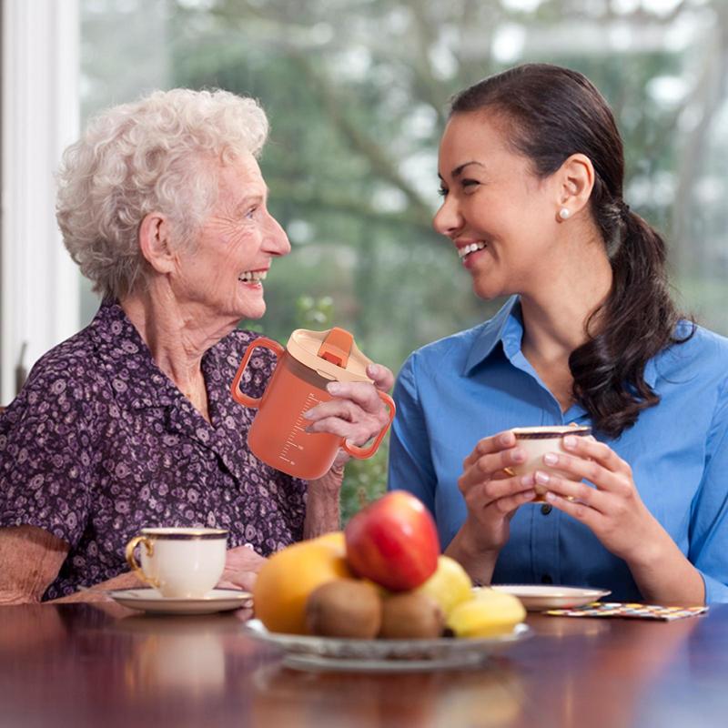 300 мл Чашка для воды для пожилых людей Непроливайка с ручками Пластиковая кружка Чашка для питья Инвалиды Пожилые люди Непроливайка Чашка для дисфагии