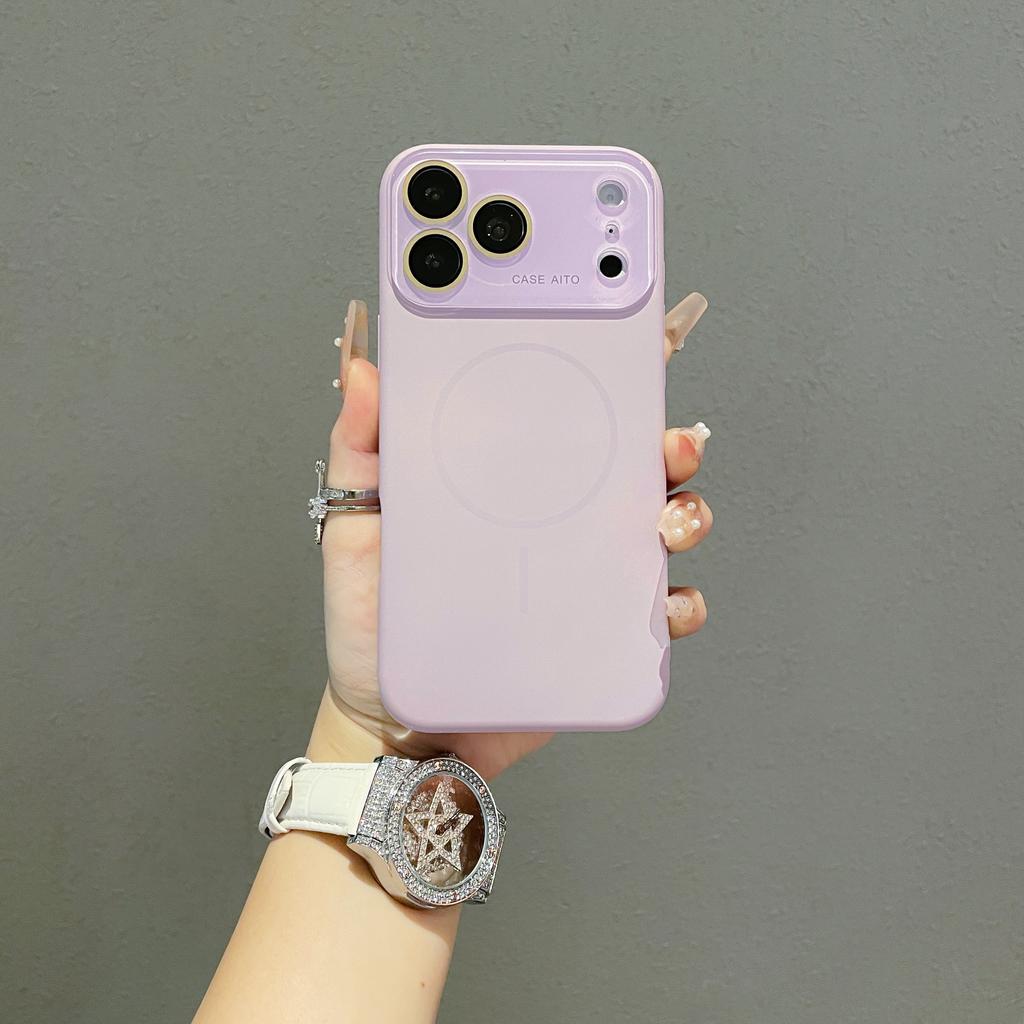 Чехол с большим окном из жидкого силикона с магнитами для iPhone 17 Air 16 15 14 13 Pro Max Для беспроводной зарядки Magsafe Матовый защитный чехол