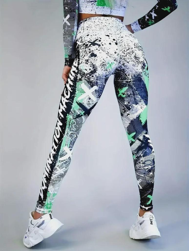 "Women's High-Waist Printed Yoga Pants for Fitness"