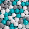 KiddyMoon Детская игровая площадка из пенопласта с квадратной шариковой ямой. (300 шариков Шарики 7 см/2,75 дюйма), светло-серый:серый/белый/бирюзовый