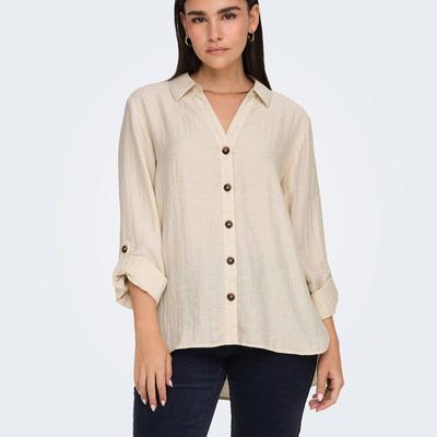 Рубашка рукав 3/4 Lauren лен 15347163 Женская