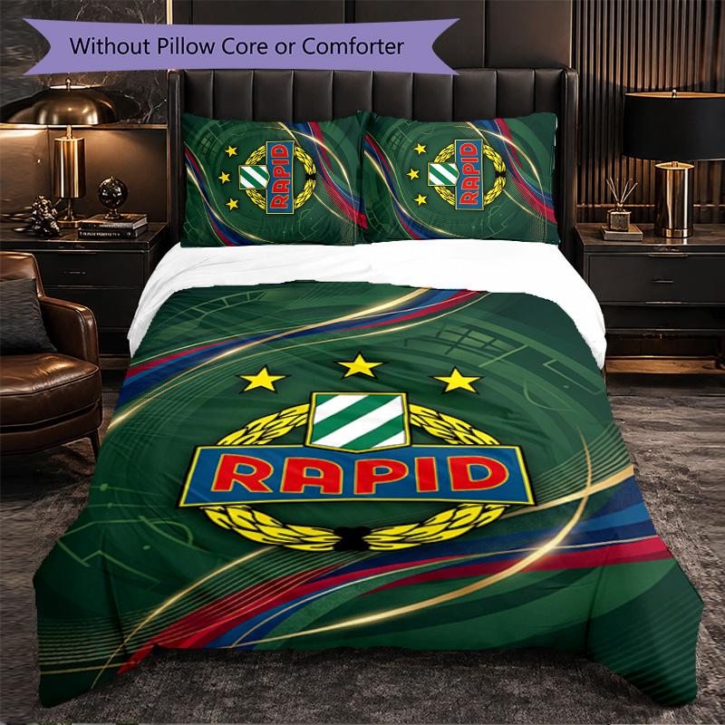 Rapid Wien FC Themed Bedding 3Pcs Duvet Cover Set Decorative Bed Linen For Teen Room Home Decoration