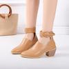 Blue Ankle Boots For Women Buckle Zipper Autumn Shoes Casual Leather Boots Bota Feminina  Boots Women Dfv6