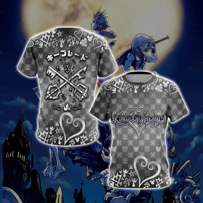 Аниме Игра Kingdom Hearts Косплей Футболки 3D Печать Унисекс Футболка Мужчины Женщины Короткий Рукав Футболка Харадзюку Оверсайз Мужской Мультяшный Топ