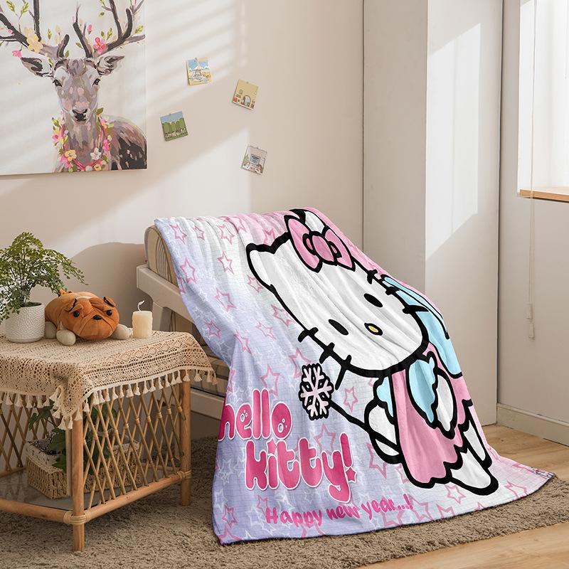 Мультяшный плед Hello Kitty из двухсторонней фланели с 3D цифровой печатью