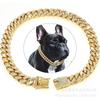 Rhinestone Cuban Chain Zinc Alloy Pet Necklace - Gold Choker for Cats and Dogs