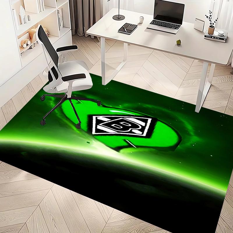 1pc Borussia Monchengladbach logo Print Area Rug - Soft, Washable Non-Slip Indoor Mat, Living Room, Home Office Decorative Rug,Office Decorative