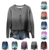 Women's Vintage Knit Button Gradient Print Cardigan Jacket