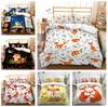 3D Fox Bedding Set Cute Jungle Animal Down Duvet Cover Pillowcase 2/3pc Single Double Bed Kid Girl Soft Home Textile Gift